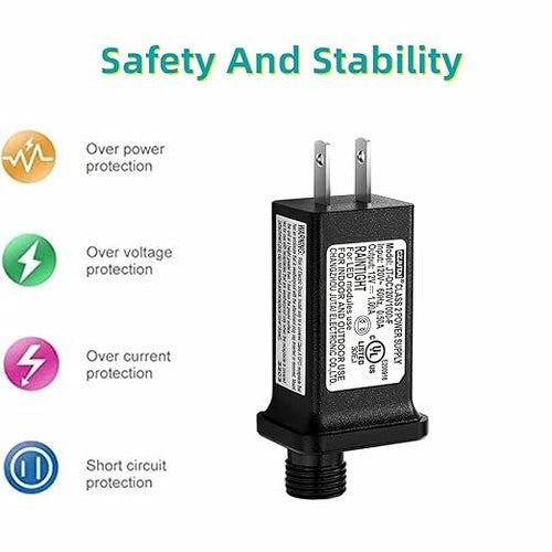 2PCS Replacement 12V 1A LED Transformer JT-DC120V1000-F Class 2 Power Supply Adapter Ip44 LED Light Controller Low Voltage Transformer for Christmas String Light Inflatable Decorations (12V12W 2PCS)