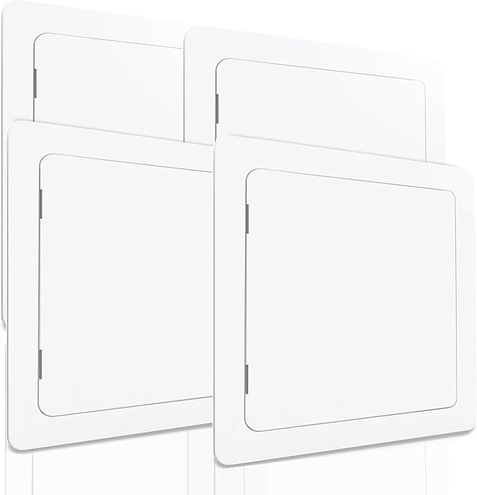 Morvat Access Panel 14x14 Inch for Drywall & Ceiling with Door, Heavy-Duty Durable ABS Plastic & Easy Install Access Box, Wall Hole Cover Plate for Plumbing & Electrical Cables & Wiring, White, 4 Pack