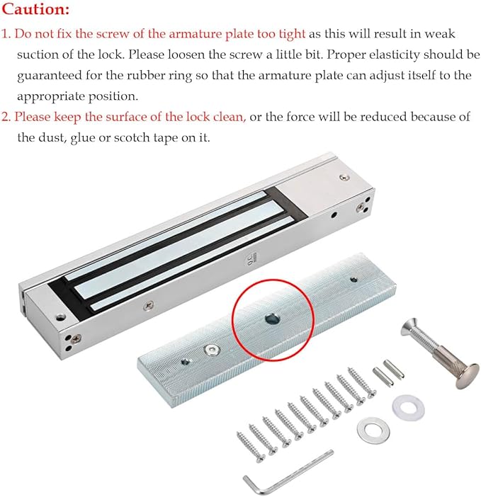 Electric Magnetic Lock 280KG 600LBS Holding Force Electromagnet Lock 12V Fail Safe NC Mode Single Door for Access Control System