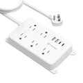 TROND Power Strip with USB, 10ft Extension Cord Surge Protector, 5 Widely Spaced Outlets with 4 USB Ports, ETL Listed, 1300J, Low-Profile Flat Plug, Wall Mountable, White