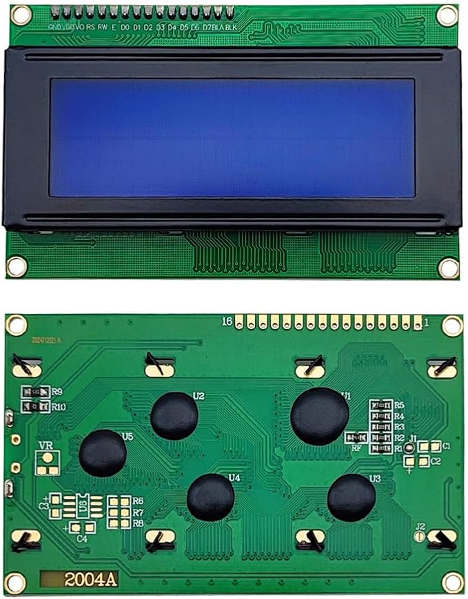 Haldzemo 2004 LCD Screen Display Module 2004A 20x4 White Character Blue Backlight DC 5V (2 Pack)