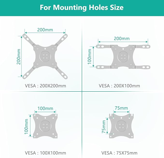 WALI RV TV Mount, Lockable TV Wall Mount for Camper Trailer Motor Home with Extra Wall Plate, Full Motion Anti-Vibration Arm for 13-43 inch LED, LCD Flat Screens and Monitors, up to 33lbs (1343LK-P)