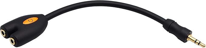 zdyCGTime 3.5mm Headphone Y Splitter Cable 3-Pole 3.5mm AUX Male to 2 Port 3.5mm Female Audio Stereo Y Splitter Cable for Headset Splitter Adapter, for Smartphone, Tablets, MP3, MP4(17.5CM) (3Pole)