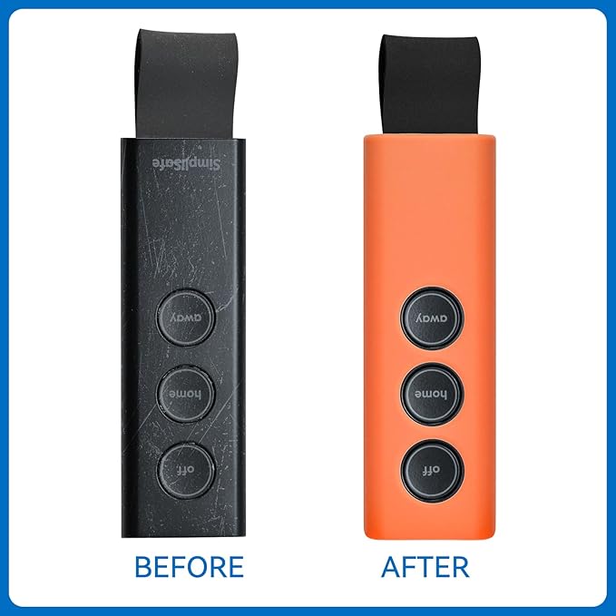 Protective Silicone Sleeve Cover for SimpliSafe KeyFob - Arm and Disarm Remotely, Flexible Case for SimpliSafe Home Security System KeyFob - Latest Gen (Orange)