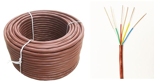 Eastwire 18/6 100ft Thermostat Wire - Solid Copper 18 Gauge - CL2 - Power Circuit Cable (18/6, 100ft)
