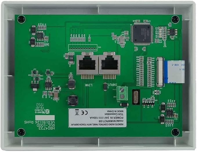 TOA M-800RC-AM D00 Remote Audio Control Panel; 4.3" Touch Screen; Input/Output Signal Routing; Volume Control; Direct Power Supply by Network Cable