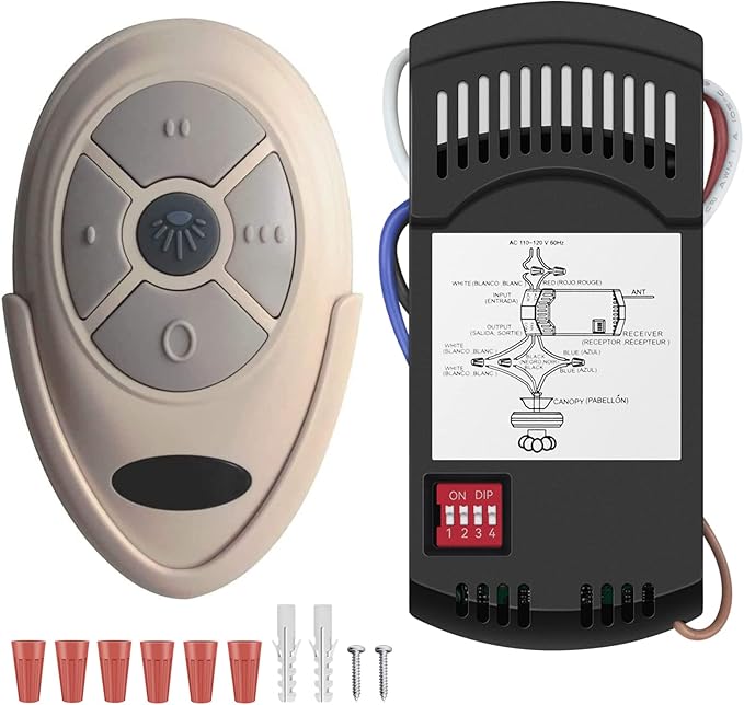 Universal Ceiling Fan Remote Control Kit Replacement for Hunter Allen+Roth Kichler -FAN35T KUJCE9603 L3HFAN35T1 CHQ7202T CHQ7202T1 L3HFAN35T2 FAN53T Kit