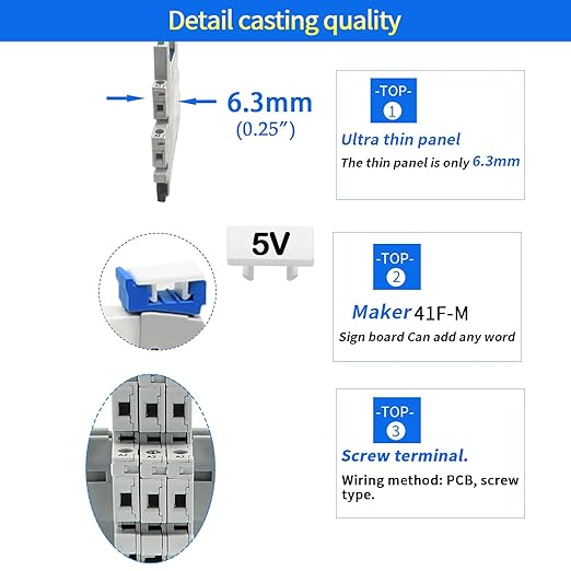 UL Listed 20Pcs 5V Electromagnetic Relay 5 Volt DC Relay Miniature 1NO 1NC 6Amp SPDT with LED Indicator, Socket Base and DIN Rail Module
