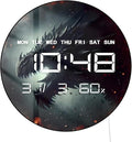 Timethink 12 Inch Evil Dragon LED Digital Wall Clock Large Display, Dark Dungeon Dragon Lamp Electric Wall Clock Automatic Dimming, 12/24hr, Temperature, Date, Plug in LED for Man Cave Gothic Decor