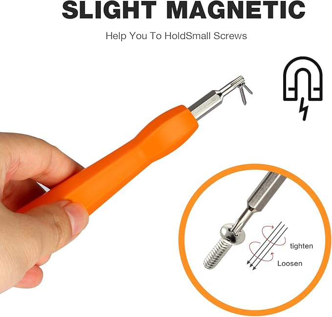 Video Screwdriver Bit Set for Battery and Wifi Access - Fits All Video Doorbell Models (Orange)