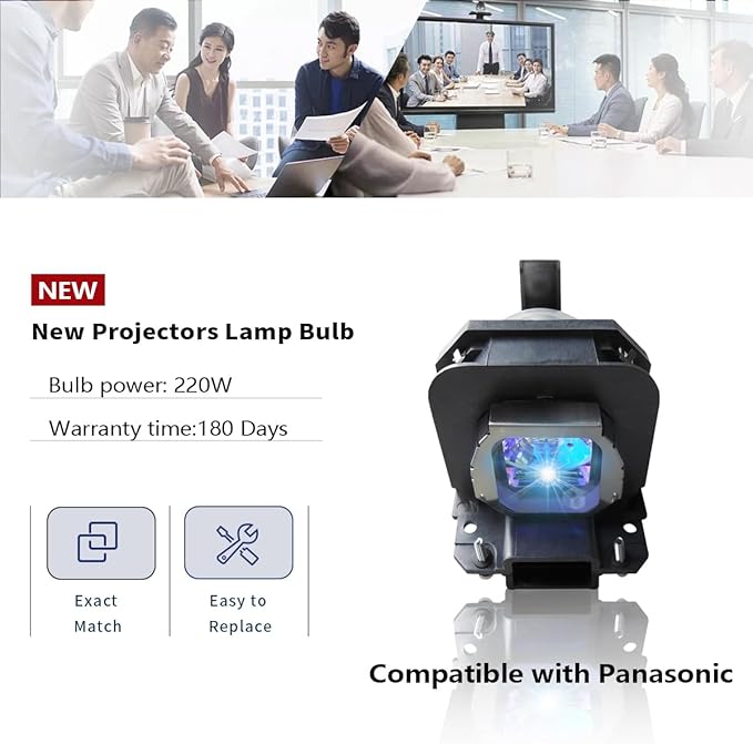 SORNEICDR ET-LAX100 Replacement Projector Lamp Bulb Compatible with Panasonic PT-AX200U AX100U AX200E AX200 TH-AX100 AX100E AX100, with Housing
