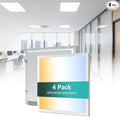 VocgoUU 2x2 LED Flat Panel Light, 4 Pack, Selectable 30W/40W/50W, 3000K/4000K/5000K/6000K, 0-10V Dimmable, ETL Certified, 5500LM, Drop Ceiling Office Lighting