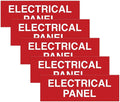All Quality Basic Electrical Panel Sign - Fire Regulation Safety Compliance Sign Red - Medium (5 Pack)