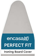 Encasa Homes Replacement Ironing Board Cover with Extra Thick Pad, Plain Colors, Elasticated, (Fits Standard Large Boards of 54"x15") Heat Reflective, Scorch Resistant, Heavy Duty - Light Grey