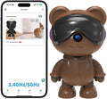 dzcctvipc Cute Bear 2K Robot & Pet Camera – Hidden Indoor Security, Motion & Baby Cry Detection, Privacy Mode, 5G Dual-Band, Pan & Tilt, Full HD Night Vision, 24/7 Recording, 2-Way Audio