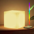 LOFTEK 7-inch LED Cube Night Lights: Rechargeable RGB 16 Colors Changing Light with Remote Control, IP65 Waterproof Cordless Table Lamp Night Light for Home Bedroom, Adults Kids Room Décor