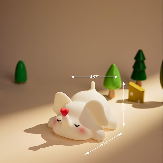 mydtiz Silicone Elephant Night Light for Kids Room Dimmable Rechargeable Nursery Animal Nightlight Gifts for Women Girls Boys Room Decor 3 Level Brightness Toddler Bedroom Bedside Touch Lamp