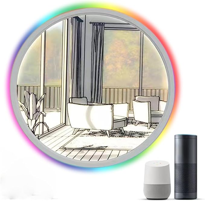 LIJIZAMI 12" Smart Wall Sconce, Decorative Lamp, Light Painting, Recessed Ceiling Light, Compatible with Alexa, Google Home, for Bedroom, Study, Living Room Voice/Remote/App Controls
