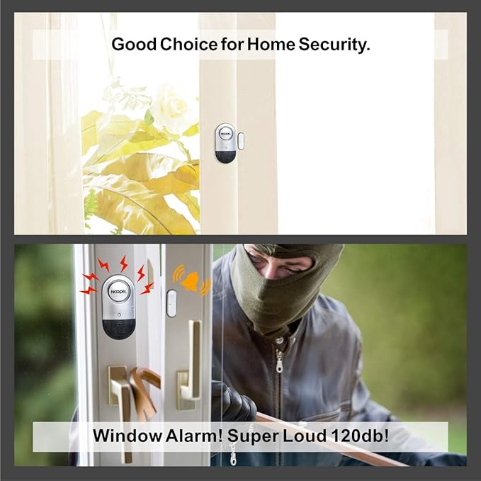 Door Alarms When Opened for Kids Safety, 4 Pack 120dB Loud Window Sensors for Home Security, Pool Alarms, Door Alarm Sensor for House Hotel Sheds Caravans
