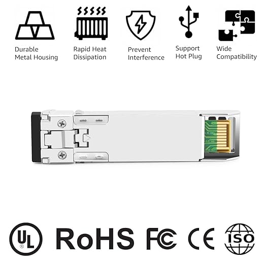 OPSTRAN 10GBASE-LR SFP+ Optical Transceiver Module, 1310nm, 10km, DDM, Duplex LC SMF, 10 Pack, Grey, Solid