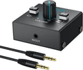 YGiTK 3.5mm Audio Switcher with Volume Control, 1 in 2 Out & 2 in 1 Out Bi-Directional Switcher, Mute Function,Easy Change Stereo Audio Switch Splitter 2 Ports Aux Selector for PC TV Phone Headphone