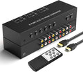 ZUZONG 6 Way RCA to HDMI Converter 1080P/720P RCA Composite CVBS AV Switch to HDMI Converter Adapter Support 4:3/16:9 Switch for Sega Xbox PS1 PS2 PS3 N64 NGC SNES WII VHS VCR Camera DVD