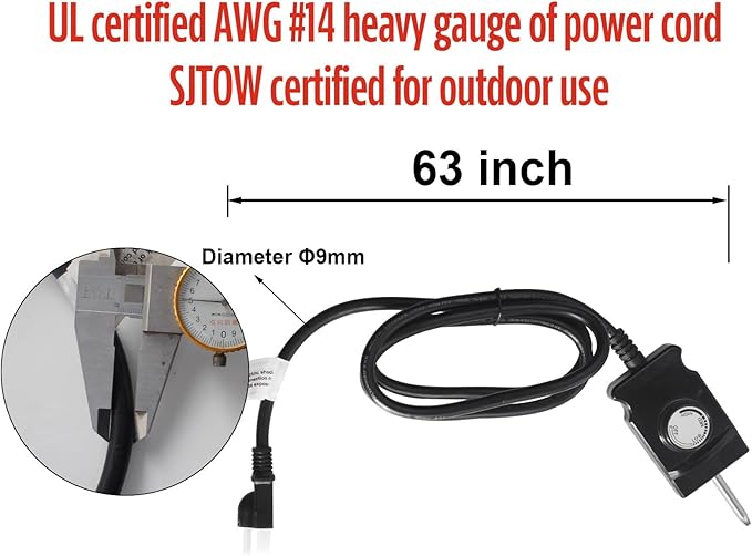 Upgrade Universal 1650W 15A Electric Smoker Heating Element Kits with Adjustable Thermostat Controller Compatible with Masterbuilt, Smoke Hollow,Char Broil,Dyna-Glo,Cuisinart and Most Electric Smokers