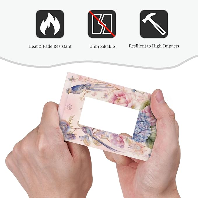 Bvtewkhz Floral Birds Morris 1 Gang Single Rocker Decorative Outlet Covers Light Switch Plate Electrical Receptacle Switchplate For Bathroom Kitchen Bedroom
