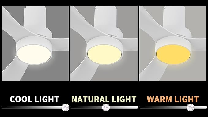 SMAAIR 52" Smart Flush Mount Ceiling Fans with Lights and Remote, Quiet DC Motor, 3-Blade Modern Ceiling Fan, Low Profile Ceiling Fan works with APP/Voice, 8H Timer &24H Schedule, ABS Blades, White