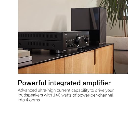 Denon PMA-1700NE Integrated Amplifier (140W x 2), USB-DAC & Phono Equalizer, Analog Mode, High-Current Power Circuit, AL32 Processing Plus, Hi-Res Audio, Black, Home Audio Receivers & Amplifiers