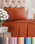 Twin Size 3 Piece Sheet Set - Comfy Breathable & Cooling Bed Sheets Set - Hotel Luxury Bedding for Women, Men, Kids, Teens, Boys & Girls - Deep Pockets, Soft and Wrinkle Free - Oeko-Tex - Terracotta