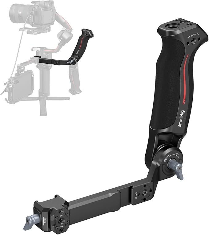 SmallRig Sling Handle Gimbal Handgrip for DJI RS 2 / RSC 2 / RS 3 / RS 3 Pro/RS 3 Mini/RS 4 / RS 4 Pro/RS 4 Mini, Adjustable Gip for Low Angle Shots, w/QD Socket