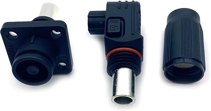 1 Set Battery Energy Storage Connector, 120A High Current Connectors Quick Plug Terminal Black Right Angle Plug and Socket IP67 Waterproof Power Adapter Crimping 25mm² Wiring (1000V)