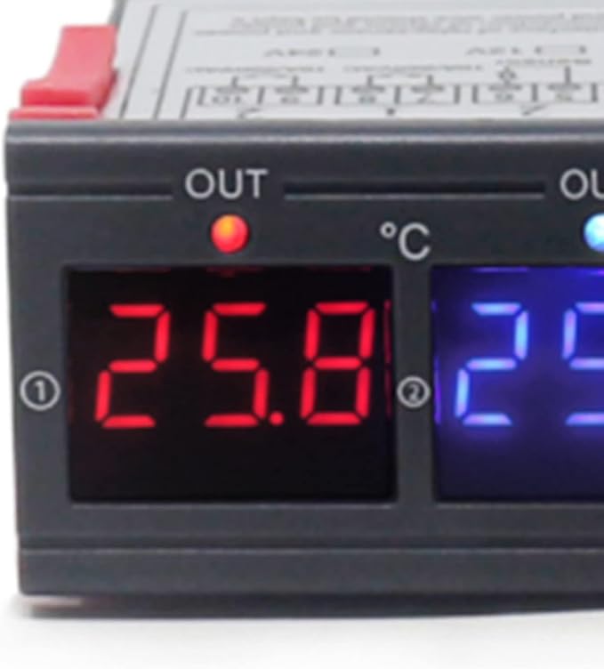 Oumefar Digital Display Intelligent Temperature Controller Dual Control for Precise Temperature Control in Home BrewingFermentation Operations (110-220V)