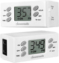 DEWENWILS 24 Hour Outlet Timer, 125V 15A 1000W Timers for Electrical Outlets, 1 Polarized Outlet, Digital Light Timer for Indoor Lamp, Fan, Aquarium, 1/2 HP, 2 Pack, UL Listed