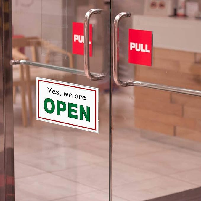 Dingelex Acrylic 8.5x11 Horizontal Sign Holder, Clear Plastic Wall Mount, 12 Pack, No Drilling, Landscape