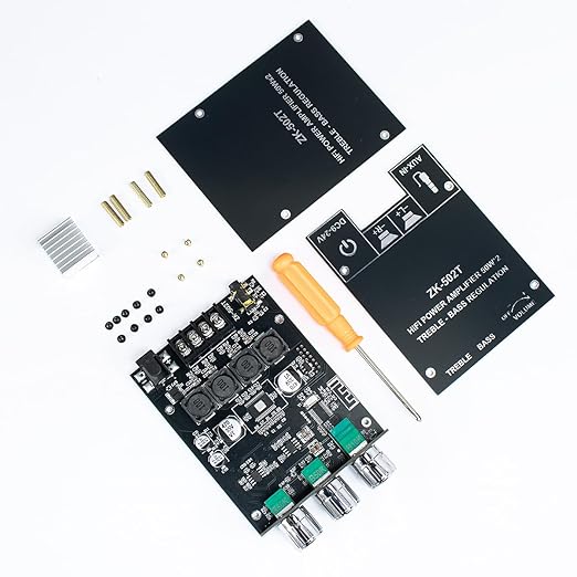 Hosyond ZK-502T 100W Bluetooth 5.0 Amplifier Board with Treble and Bass Control, TPA3116D2 50Wx2, Bluetooth AMP Board for Home Passive Speakers