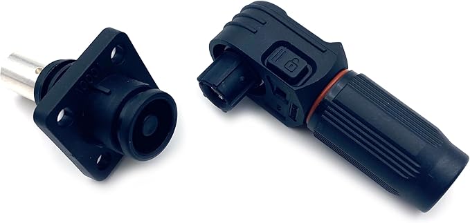 1 Set Battery Energy Storage Connector, 150A High Current Connectors Quick Plug Terminal Black Right Angle Plug and Socket IP67 Waterproof Power Adapter Crimping 35mm² Wiring (1500V)