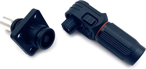 1 Set Battery Energy Storage Connector, 120A High Current Connectors Quick Plug Terminal Black Right Angle Plug and Socket IP67 Waterproof Power Adapter Crimping 25mm² Wiring (1000V)