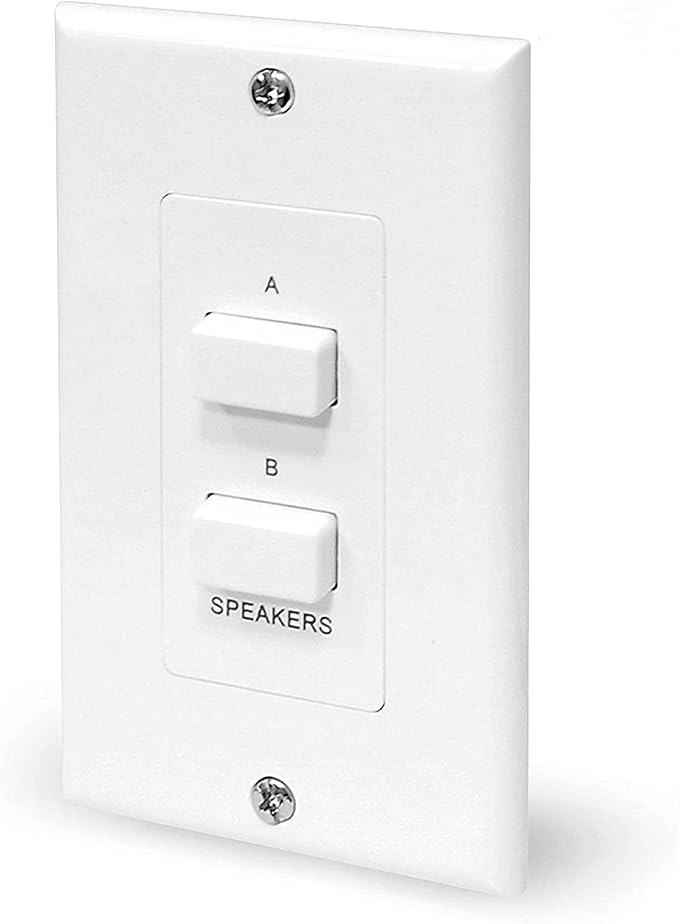 Pyle in Wall Speaker Selector Switch - Home Audio 2-Channel A/B Dual Channel Speakers Controller Pod Box - Control and Activates (2) Pair of Indoor or Outdoor Speakers