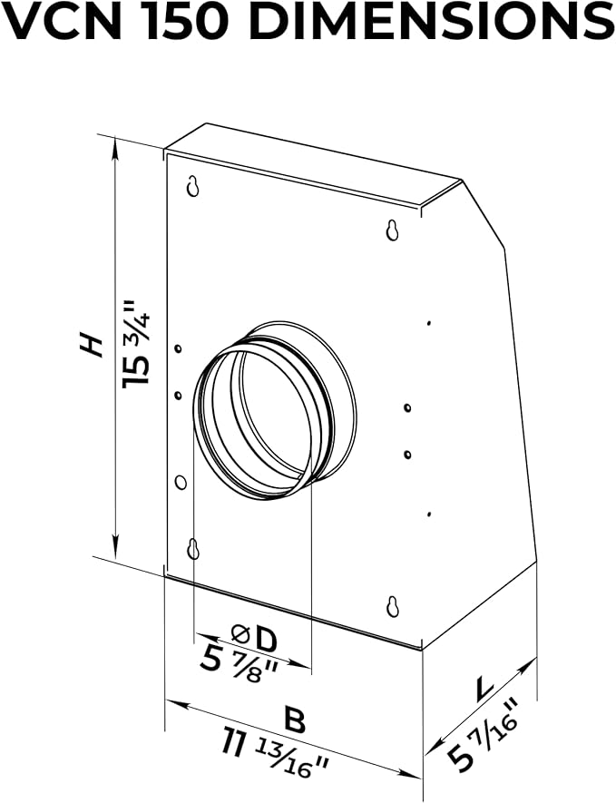 VENTS-US VCN 150 - Wall Mounted Outdoor Exhaust Ventilation Fan Compatible with 6 Inch Diameter Duct - 302 CFM