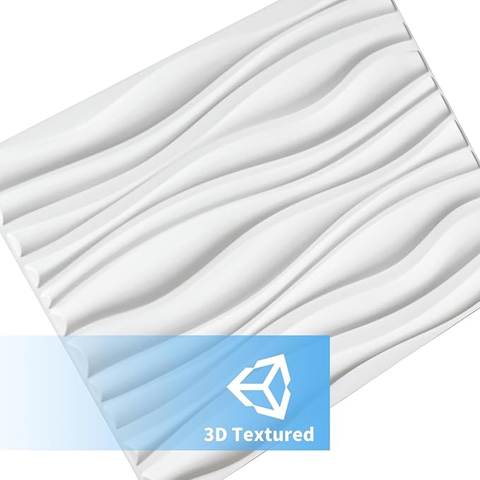 Art3d Decorative 3D Wall Panel, 32 Sq.FT PVC Interior Wall Decor for Living Room, Bedroom, Lobby, Office, Shopping Mall, White