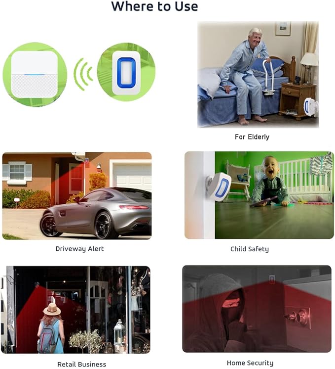 EverNary Bed Alarm for Elderly Dementia Patients,Portable Wireless Caregiver Pager Bed Alarms and Fall Prevention Alert for Elderly,Elderly Monitoring for Home