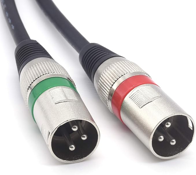 SiYear 1/4" TRS to Dual XLR Male Y Splitter Cable, 6.35mm Quarter inch Stereo to 2 XLR Male Breakout Microphone Cable Cord (1.5M/5FT)
