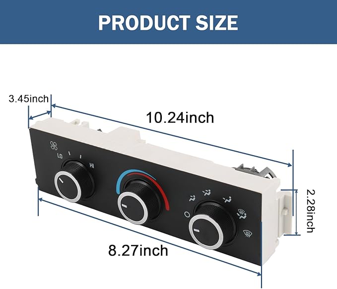 DICMIC Front A/C Heater Climate Control Module Compatible with 2001-2014 Chevrolet Express 1500 GMC Savana 1500 2001-2021 Chevrolet Express 2500 3500 GMC Savana 2500 3500 Replace# 599-293, ‎15773676