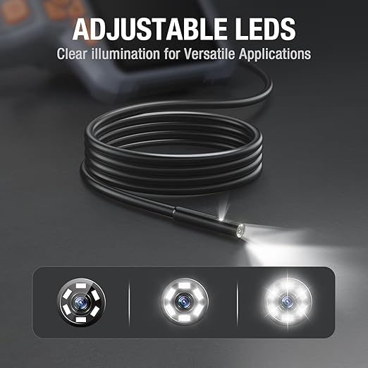Dual Lens Endoscope Camera with Light, Teslong 4.3" HD Snake Borescope Inspection Camera, Automotive Scope Cam with Flexible Cable, Home Waterproof Fiber Optic for Sewer Drain Pipe (16.5FT)