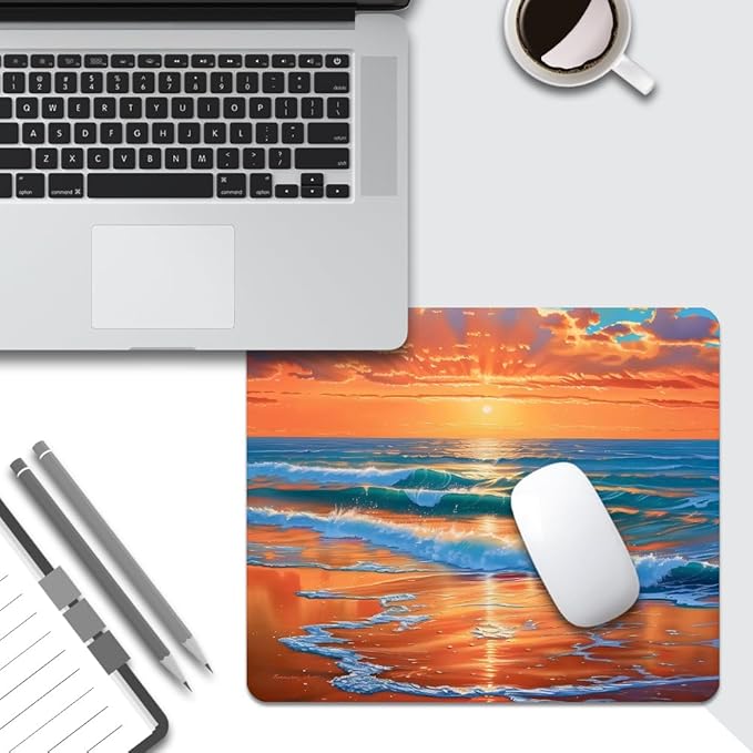 sea Wave Square Mouse pad, Texture, Waterproof, Anti Slip Rubber Base, Computer Mouse pad, Laptop Mouse pad