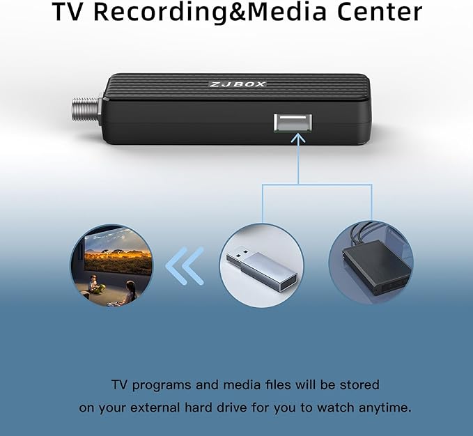 ZJBOX Digital Converter Box for TV,1080P ATSC tv Tuner Box with hdmi Output and 3RCA Cables Hidden Behind TV，with Power Adapter，2-in-1 Remote，TV Program Recording&Playback,USB Media Player