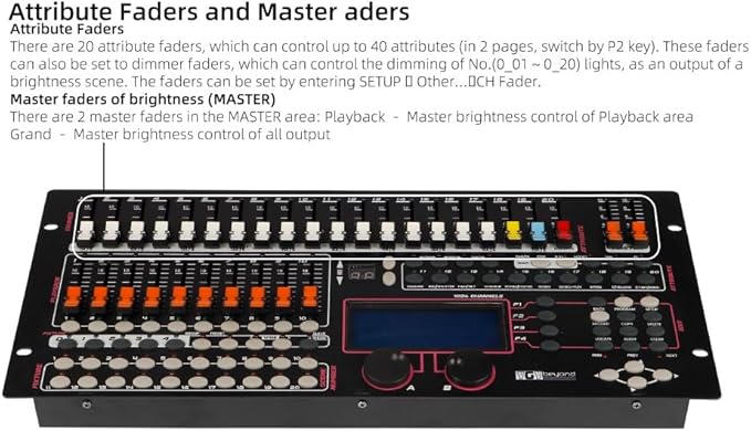 Ygybeyond DMX 1024Controller, DMX512, 1024 channel Controller, Stage Lighting Equipment & Accessorie For Dj, Ktv, Large Concert, DMX Light Controller (1024 channel DMX-1024)