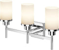 AONEON Bathrom Light Fixtures Polished Chrome 3 Vanity Lights with White Frosted Glass Shade, Wall Lamps Over Mirror for Bath Washroom Bedrom T001CH-L3
